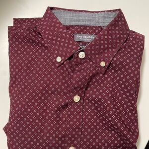 Van Heusen Men's Maroon Geometric Shirt